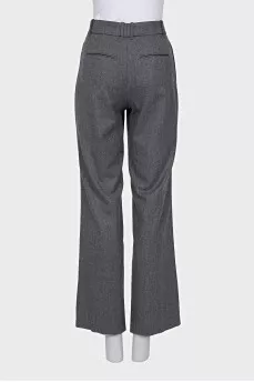 Gray straight-leg trousers