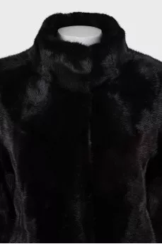 Mink coat with short sleeves