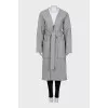 Gray coat with a belt