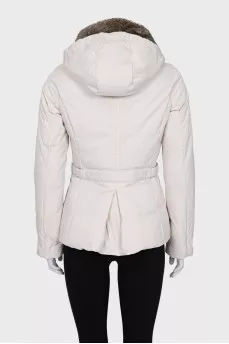 White jacket with removable fur