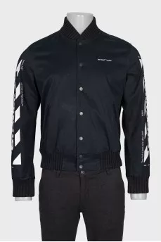 Men's black bomber jacket