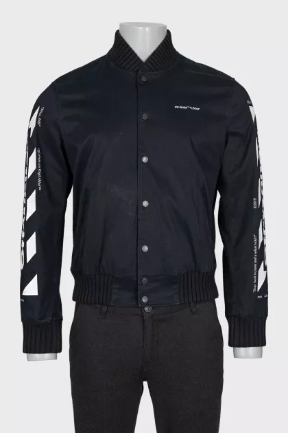 Men's black bomber jacket