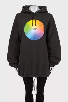 Oversized hoodie with a bright print