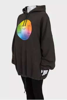 Oversized hoodie with a bright print