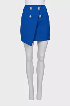 Blue asymmetrical pencil skirt