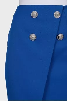 Blue asymmetrical pencil skirt