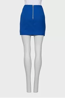 Blue asymmetrical pencil skirt