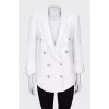 White double-breasted jacket with buttons