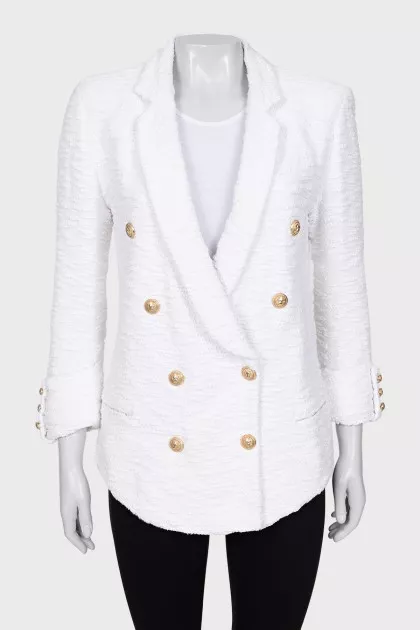White double-breasted jacket with buttons