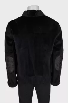 Men's fur and leather jacket