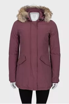 Parka decorated with fur