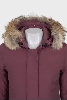 Parka decorated with fur