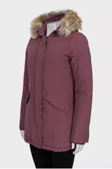 Parka decorated with fur