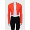 Cropped wool and silk jacket without fastening