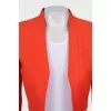 Cropped wool and silk jacket without fastening