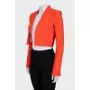 Cropped wool and silk jacket without fastening