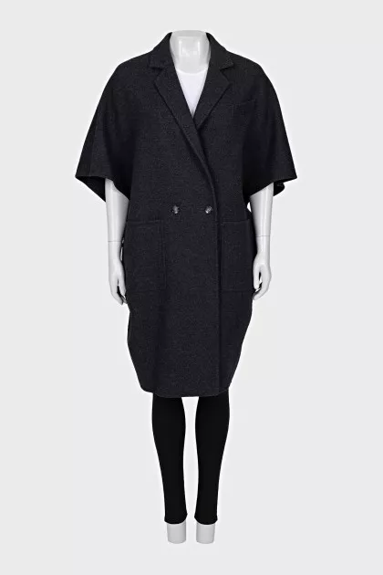 Gray coat with short sleeves