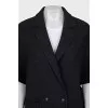Gray coat with short sleeves