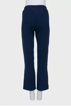 Straight trousers with side stripes