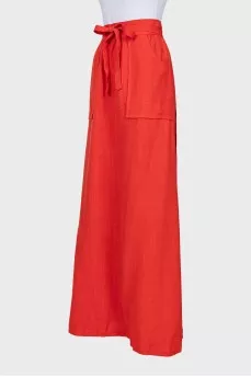 Wrap skirt with patch pockets
