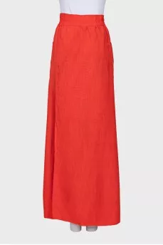 Wrap skirt with patch pockets