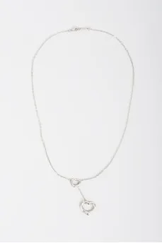 Silver pendant with two hearts
