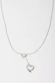 Silver pendant with two hearts