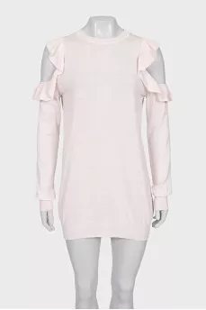 Mini dress with off-the-shoulder cutouts