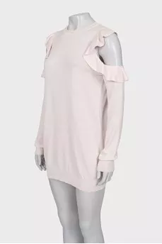 Mini dress with off-the-shoulder cutouts