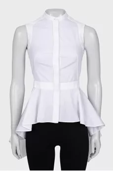 Asymmetrical sleeveless blouse