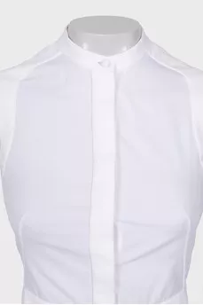 Asymmetrical sleeveless blouse