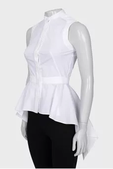Asymmetrical sleeveless blouse