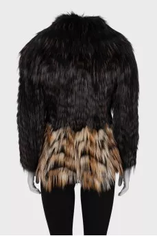 Fitted fox fur coat
