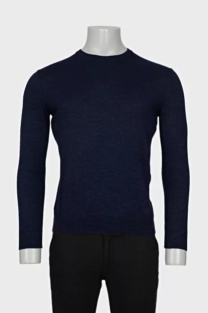 Men's slim-fit blue jumper