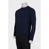 Men's slim-fit blue jumper