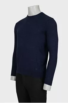 Men's slim-fit blue jumper