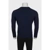 Men's slim-fit blue jumper