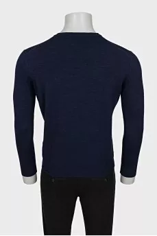 Men's slim-fit blue jumper
