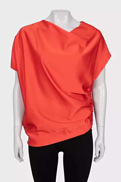 Red batwing blouse