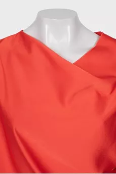 Red batwing blouse