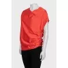 Red batwing blouse