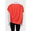 Red batwing blouse