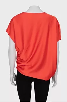 Red batwing blouse
