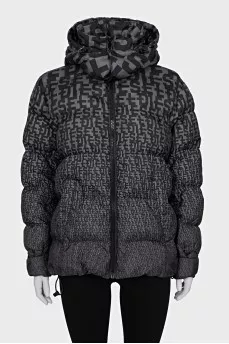 Green jacket with signature print