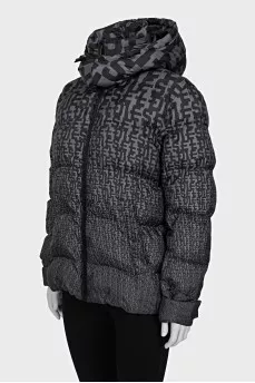 Green jacket with signature print