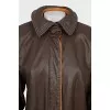 Long leather jacket