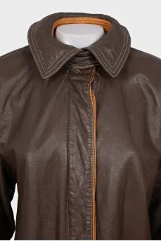 Long leather jacket