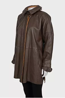 Long leather jacket