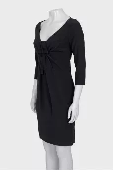Black silk and wool dress