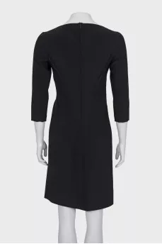 Black silk and wool dress